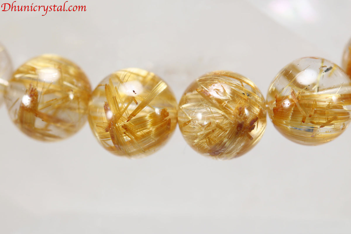 超美石一連ブレスレット【ルチルクォーツ】