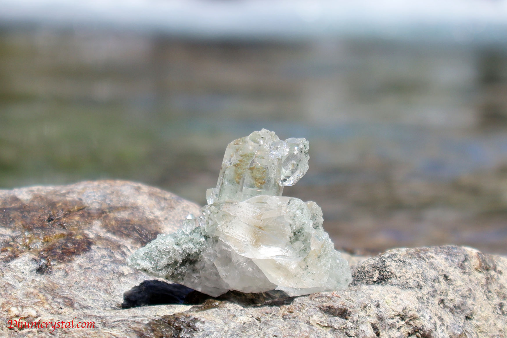 マニハール産ヒマラヤ水晶の裏面からの結晶の様子