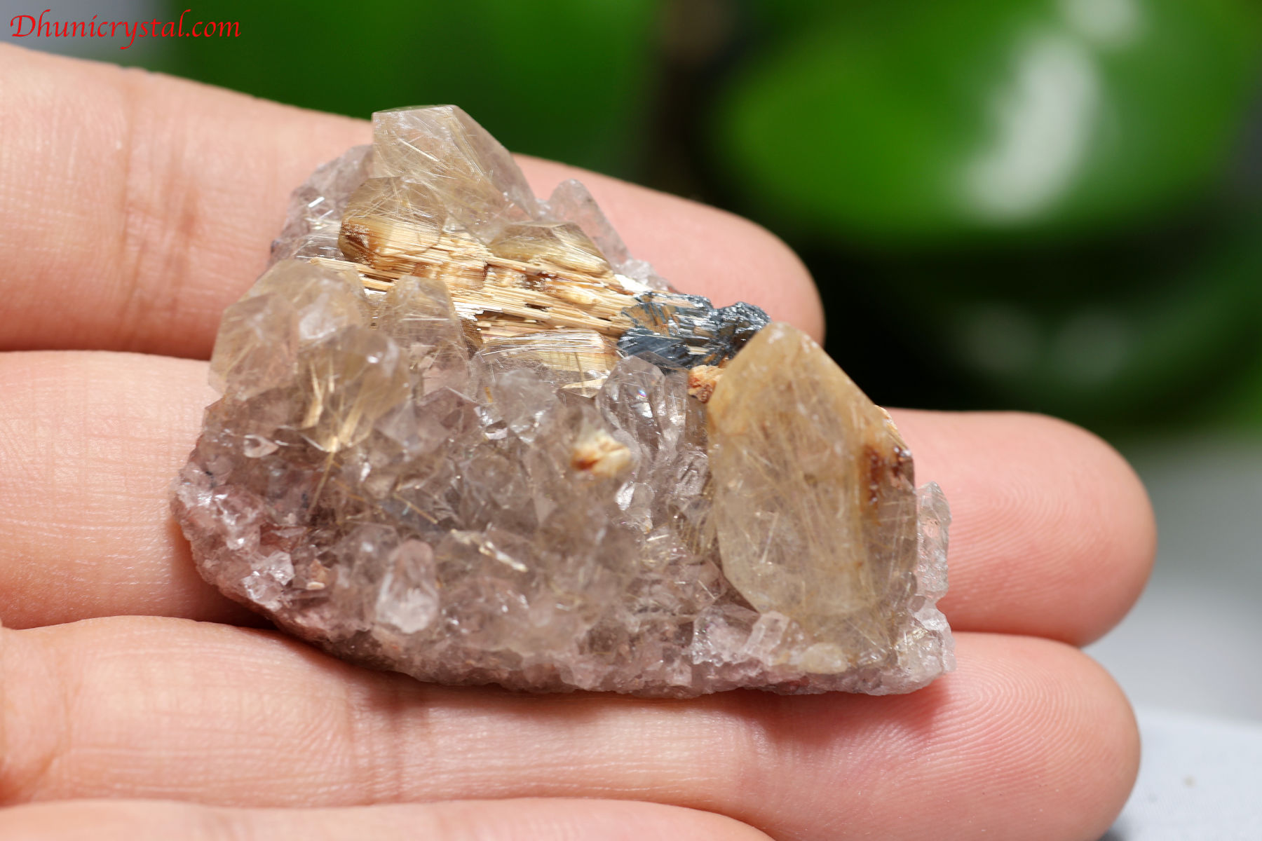 ルチル　クォーツ　クラスター　天然石 天然石ルチルクォーツの原石 台座付きNO.090912 ブラジル産 金針ルチル