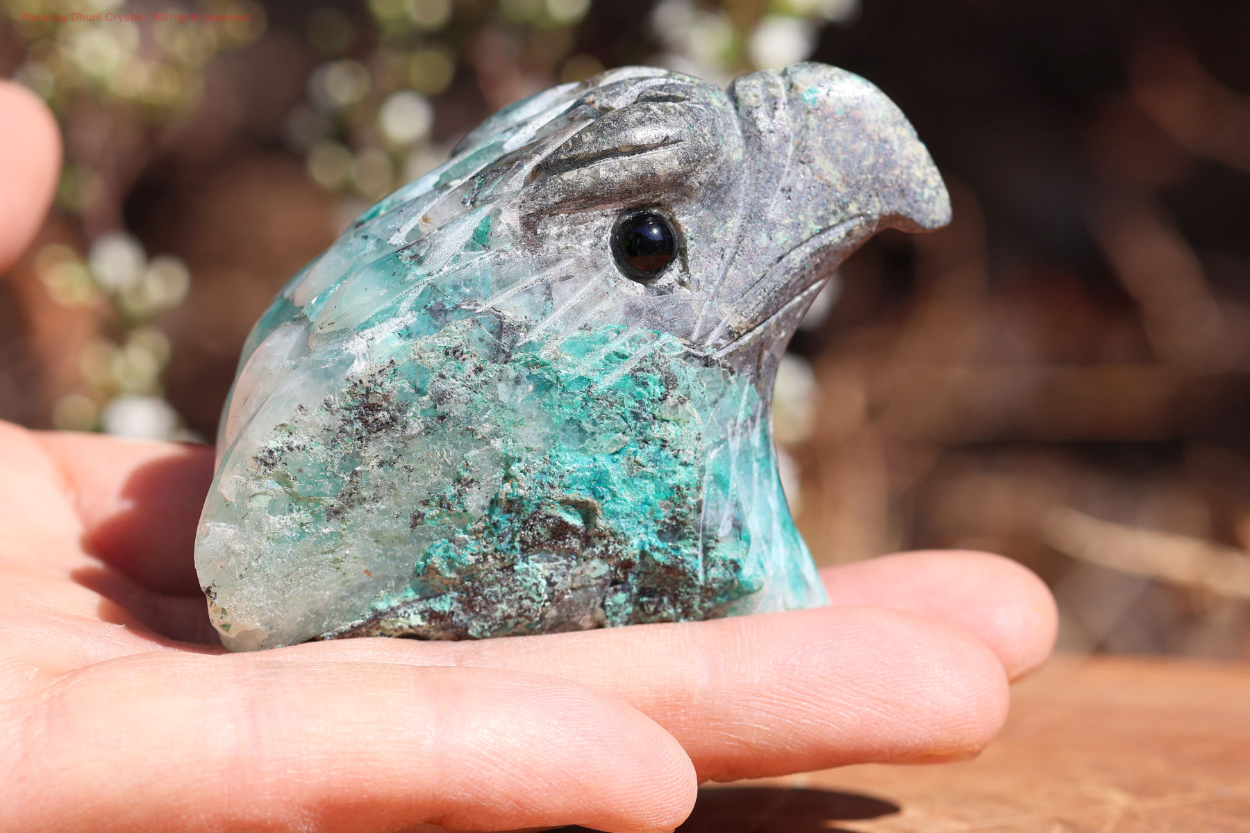 ジェムシリカ・イーグルカービング手の上の画像