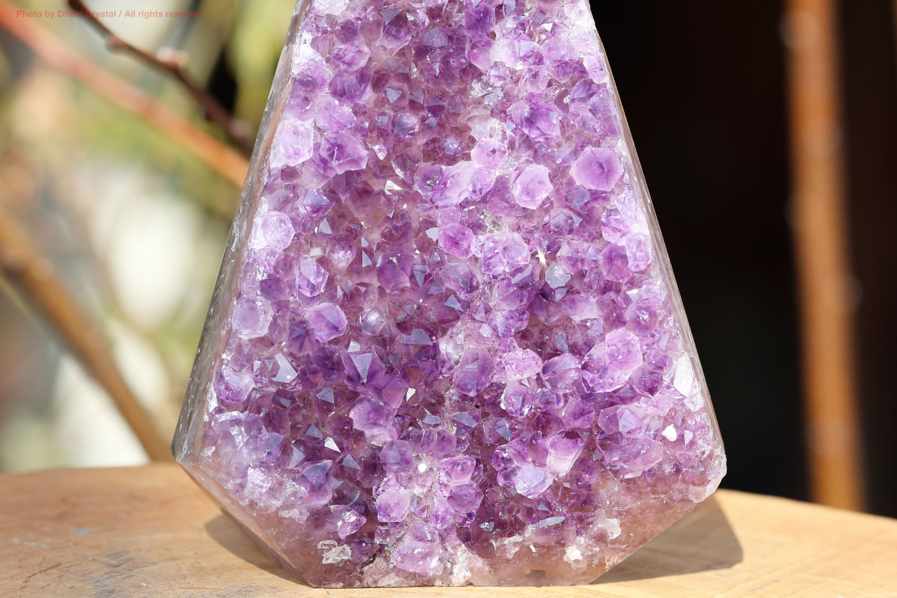 アメジストクラスター手の写真