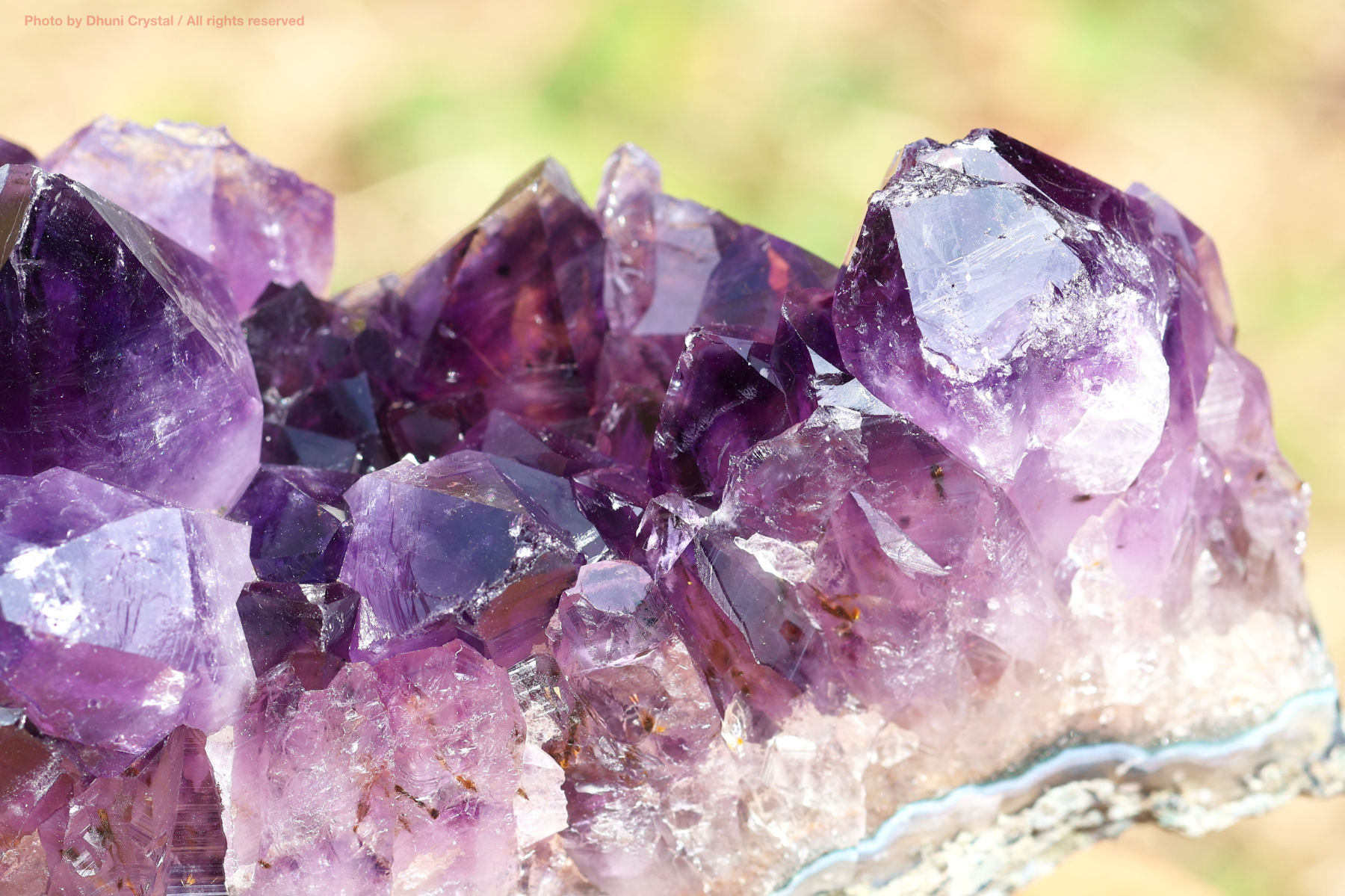 アメジストクラスター手の写真