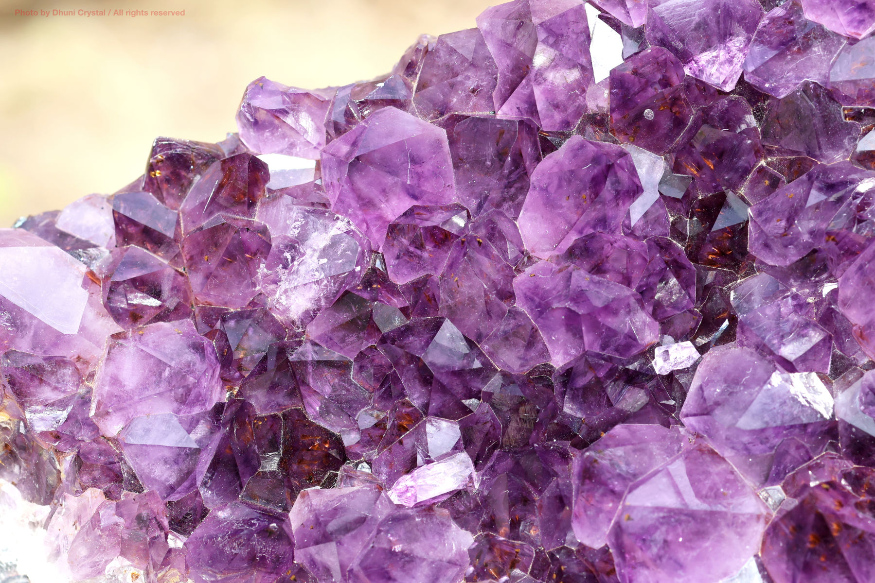 アメジストクラスター手の写真