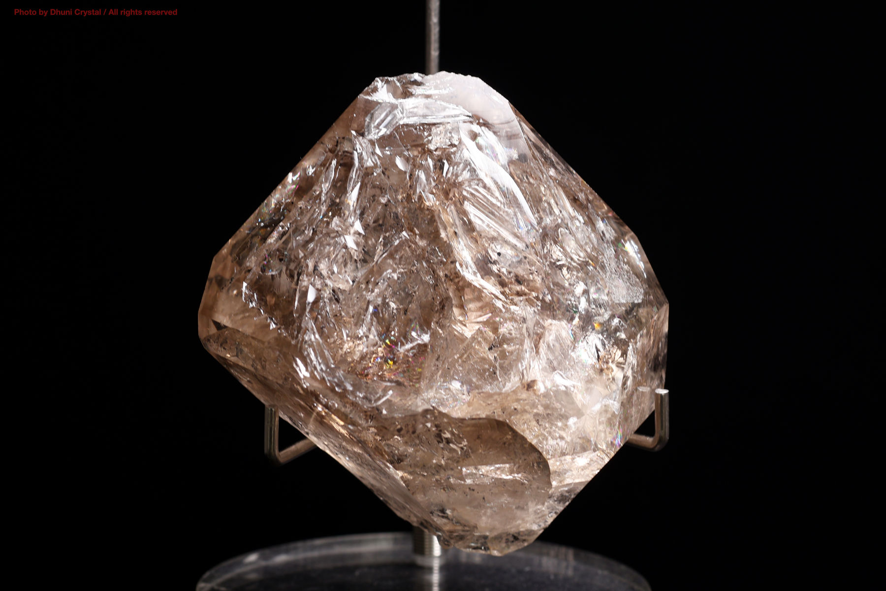 ハーキマーダイヤモンド・エレスチャル原石/虹入り(T385)