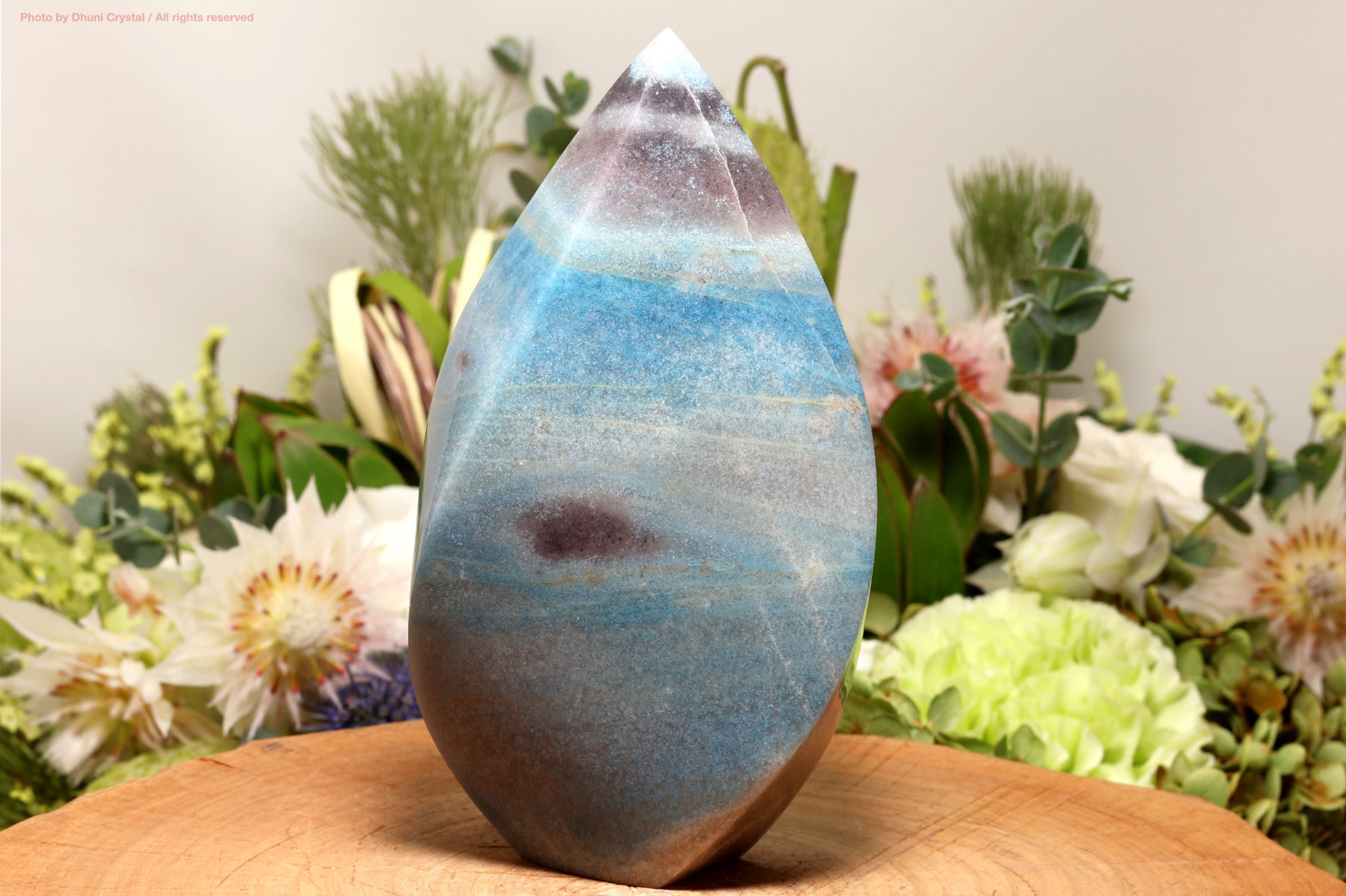 本日限定価格！！　トロレアイト　天然石　パワーストーン　ブルー　レア石　トロレ トロレアイト(トロール石) 8.5mm 1連（約38cm） _R6066-8 - 天然石 卸