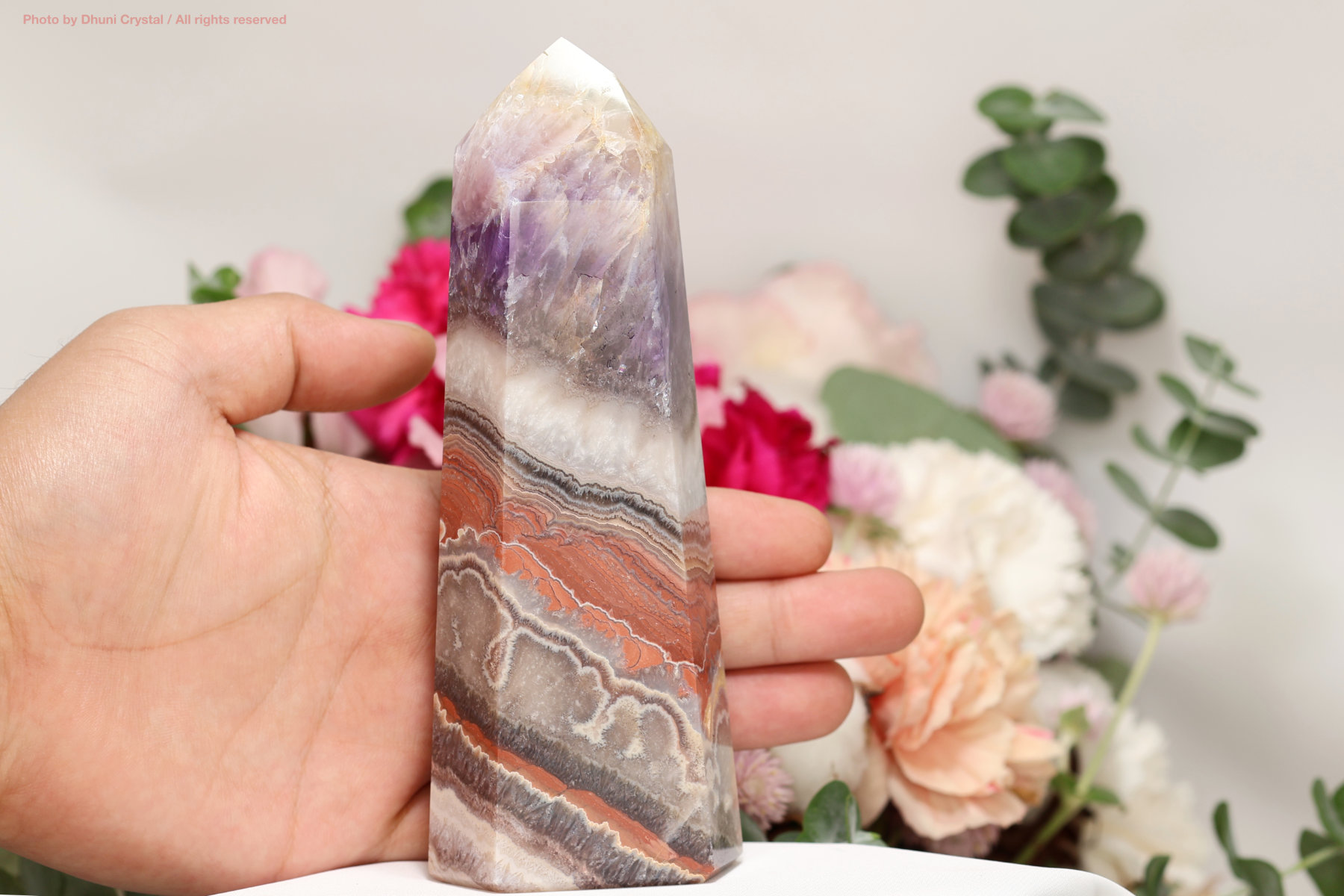 【blue.ks】No.3 アメジスト&クレイジーレースアゲート共生トップ blue.ks】No.3 アメジスト&クレイジーレースアゲート共生トップ ◇一点