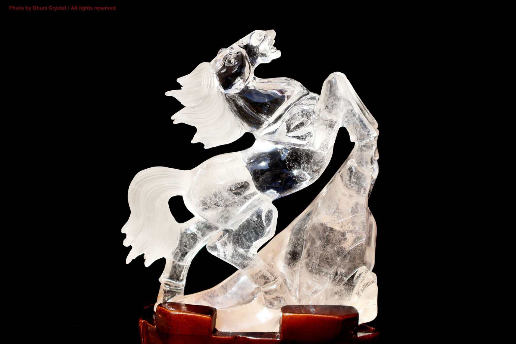 #水晶製 騎立ち馬オブジェ ケース付 水晶製 騎立ち馬オブジェ ケース付 水晶製 騎立ち馬オブジェ ケース付