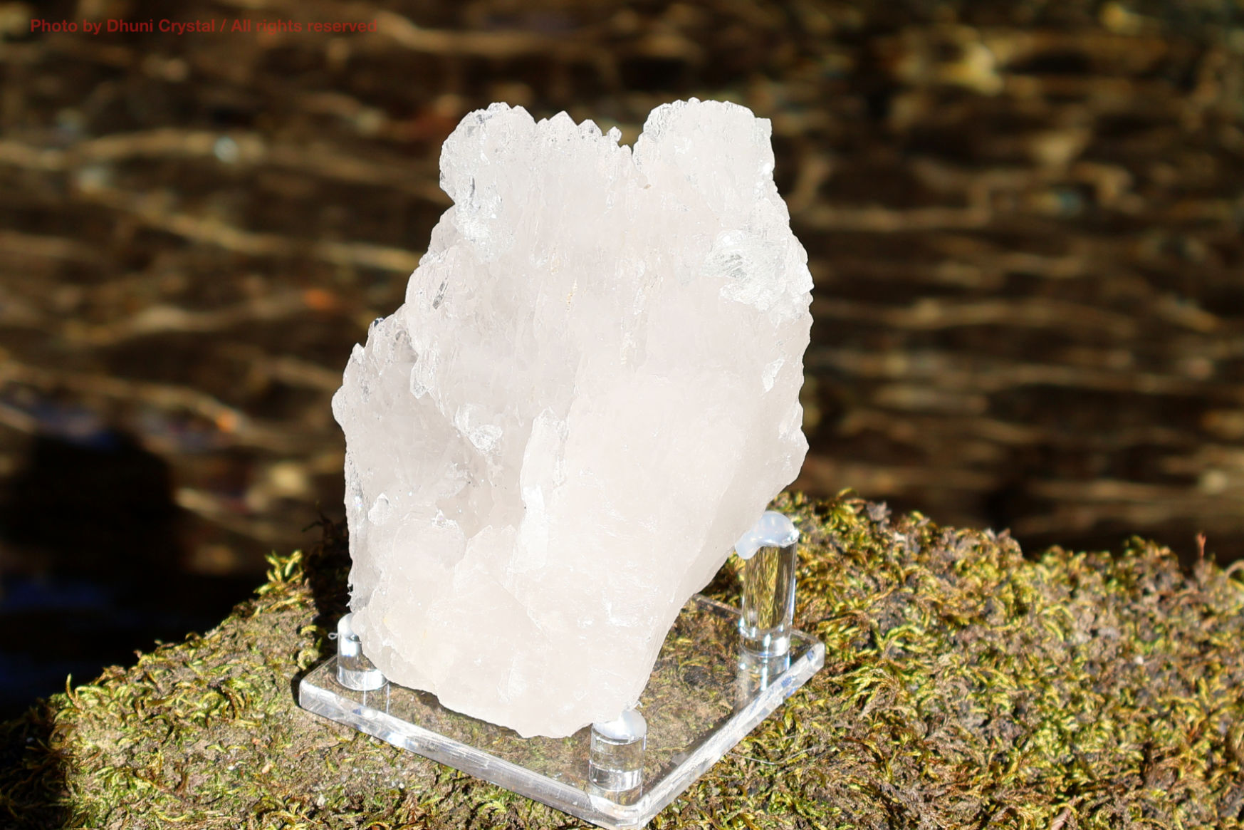 マニハール産ヒマラヤ水晶の斜めから見た結晶の透明感